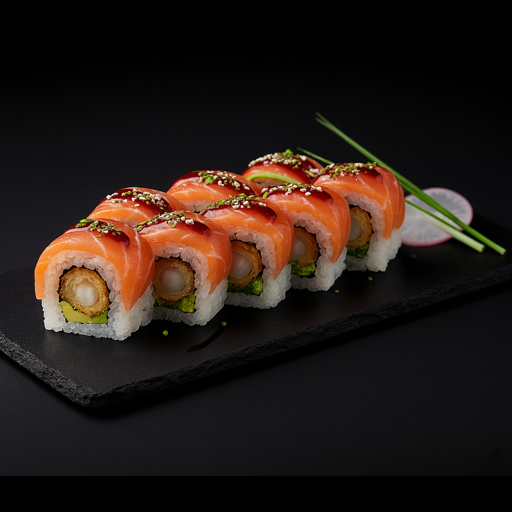 Maki Ebi Sake envuelto en salmón