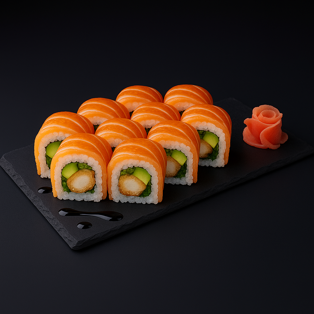 Maki Shiromi envuelto en salmón